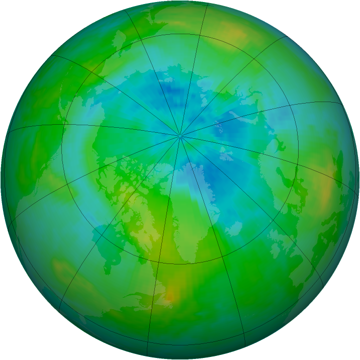 Arctic ozone map for 28 August 1981